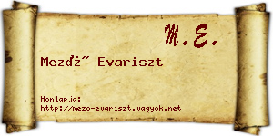 Mező Evariszt névjegykártya